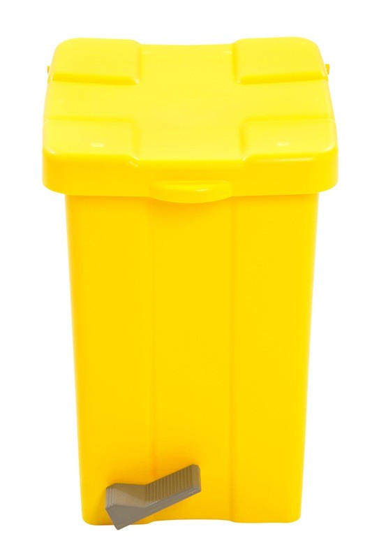 Cesto Quadrado com Pedal 25L - Amarelo